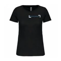 Round-neck Women's short-sleeve black T-shirt - L -