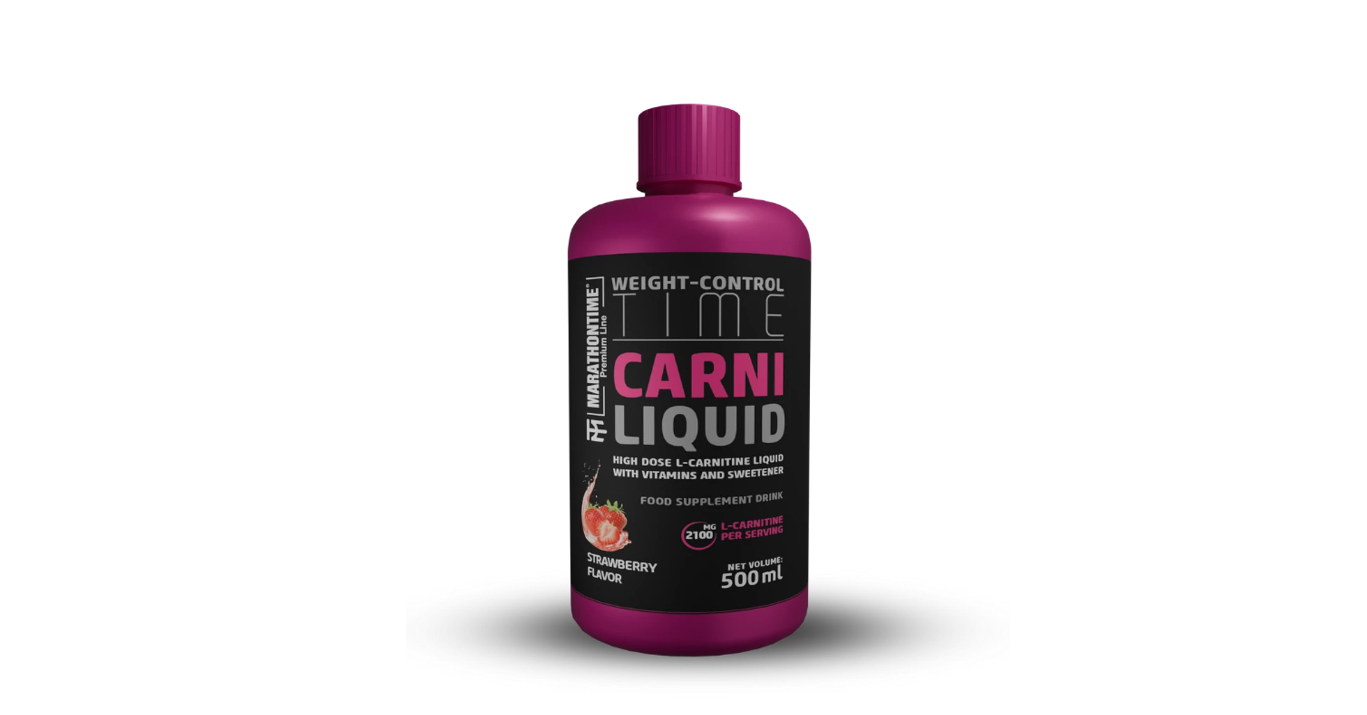 Marathontime L-Carnitine Liquid 500 ml – Eper íz, zsírégetés