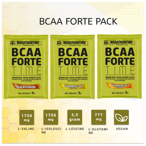 BCAA Forte Time 9 g citromos jeges-tea íz új izomépítő Marathontime formula prémium minőség 