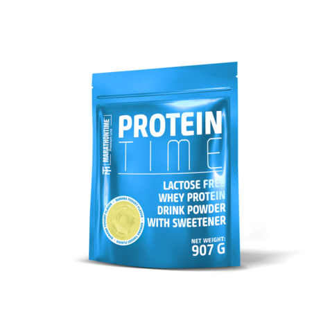 Protein Time Laktózmentes 907g Banán-yoghurt íz  új formula étrend-kiegészítő Marathontime prémium minőség