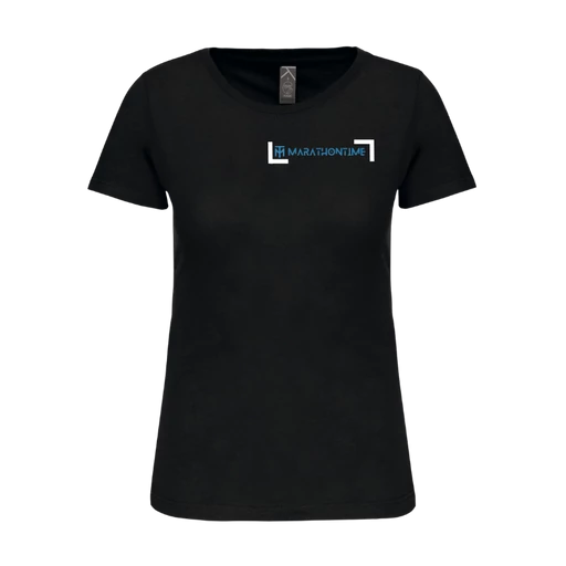 Round-neck Women&#039;s short-sleeve black T-shirt