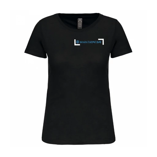 Round-neck Women's short-sleeve black T-shirt - L -