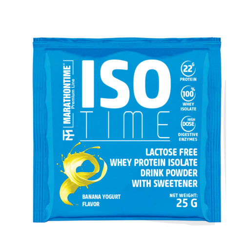 Iso Time Banán yoghurt fehérjeizolátum Laktázenzimmel Dúsítva 25g