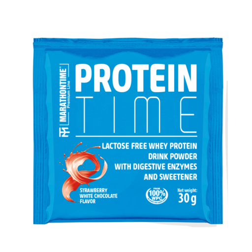 Protein Time Enriched protein with lactase enzyme White chocolate - Strawberry flavor 30g