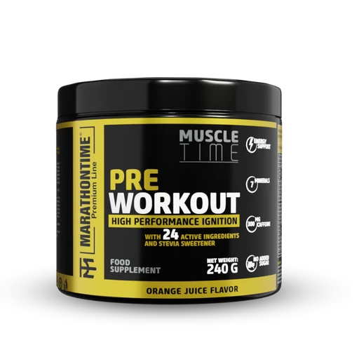 Pre Workout edzés előtti energizáló Steviával és 24 értékes összetevővel - Narancslé ízben
