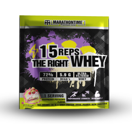 15 REPS THE RIGHT WHEY protein concentrate - 34g  Raspberry Pistachio