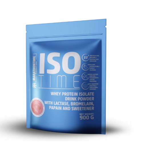 Az Iso Time Laktázenzimmel Dúsított Izolátum Málna Kókusz 900g