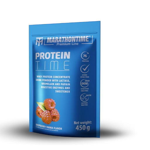 Protein Time with Lactase Enzyme Enriched Protein Raspberry Mania Flavor 450g