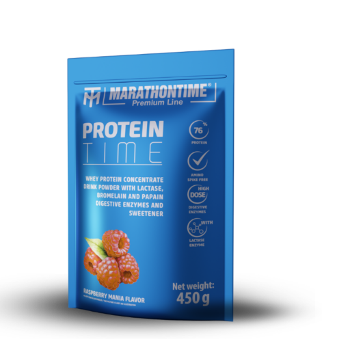 Protein Time Laktázenzimmel Dúsított fehérje Málna Mánia íz 450g