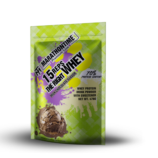 15 REPS THE RIGHT WHEY protein concentrate - 476g with FREE neon shaker - Milk Chocolate