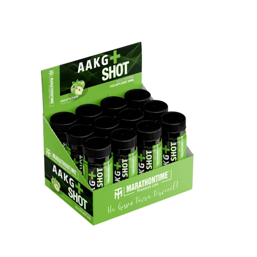 12 pcs. AAKG+ Ornithine Shot 60ml Green Apple flavor
