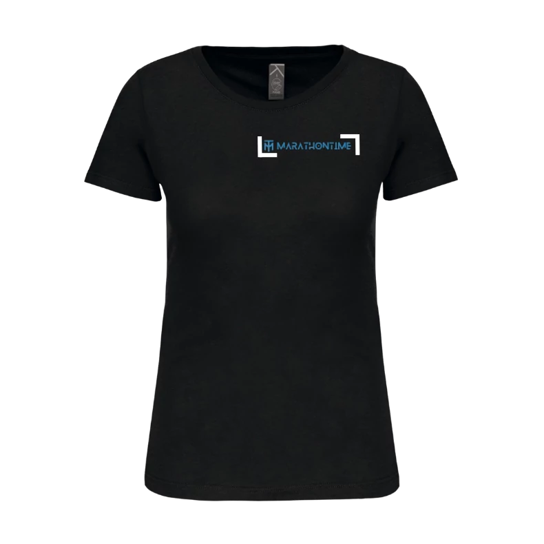 Round-neck Women's short-sleeve black T-shirt