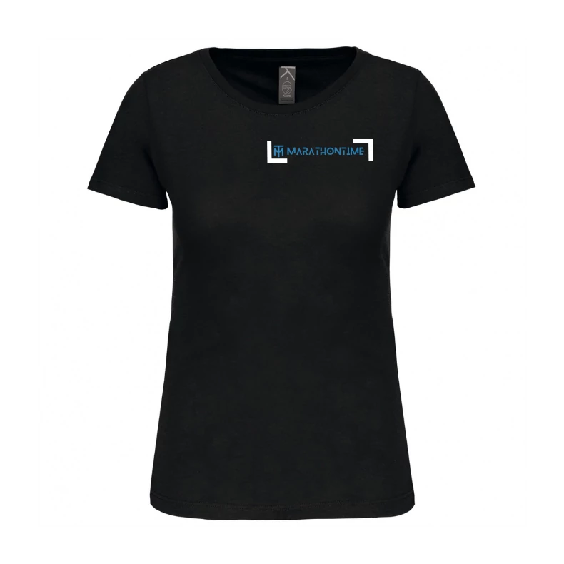 Round-neck Women's short-sleeve black T-shirt - L -