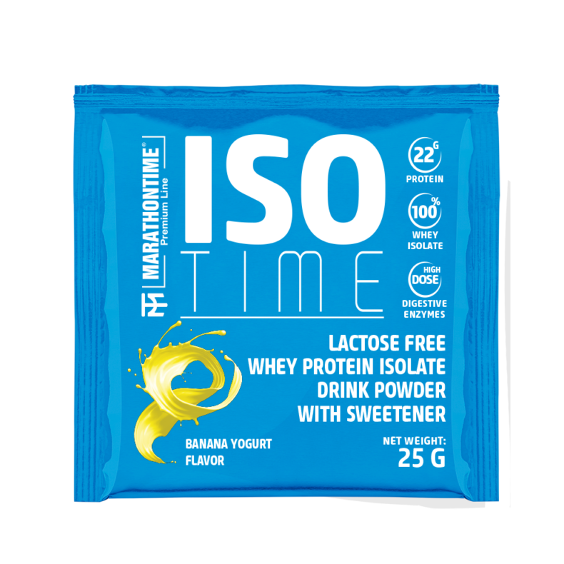 Iso Time Banán yoghurt  25g Laktózmentes  új formula étrend-kiegészítő Marathontime prémium minőség