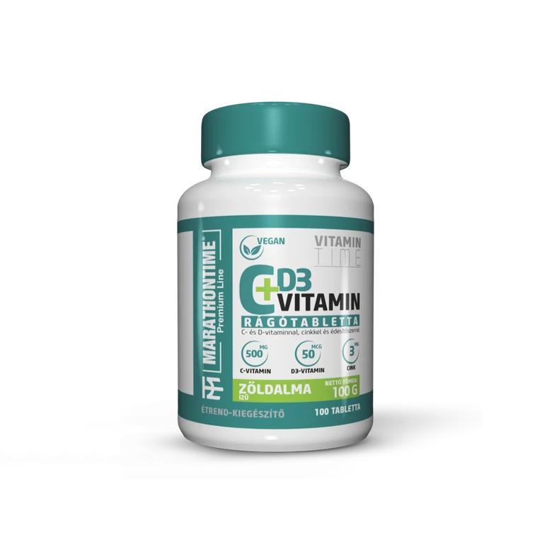 MT VitaminC +D3 rágótabletta cinkkel 100tabs Zöldalma EU