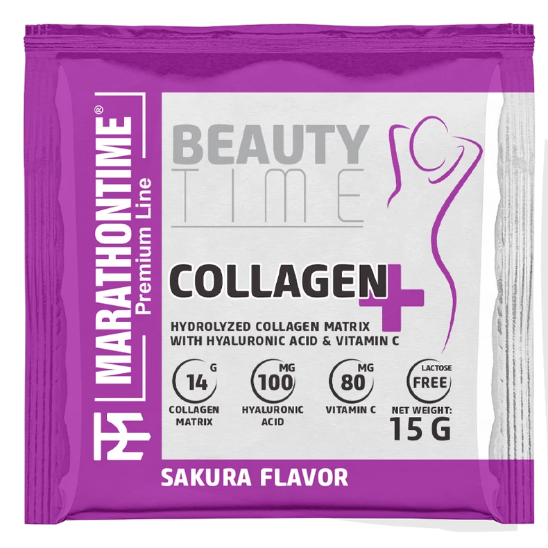 Collagen Plus 15g Sakura íz  új formula étrend-kiegészítő Marathontime prémium minőség