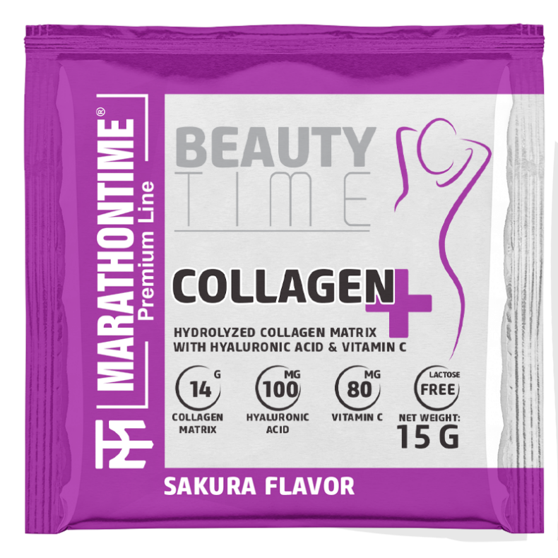 Collagen Plus 15g Sakura íz  új formula étrend-kiegészítő Marathontime prémium minőség