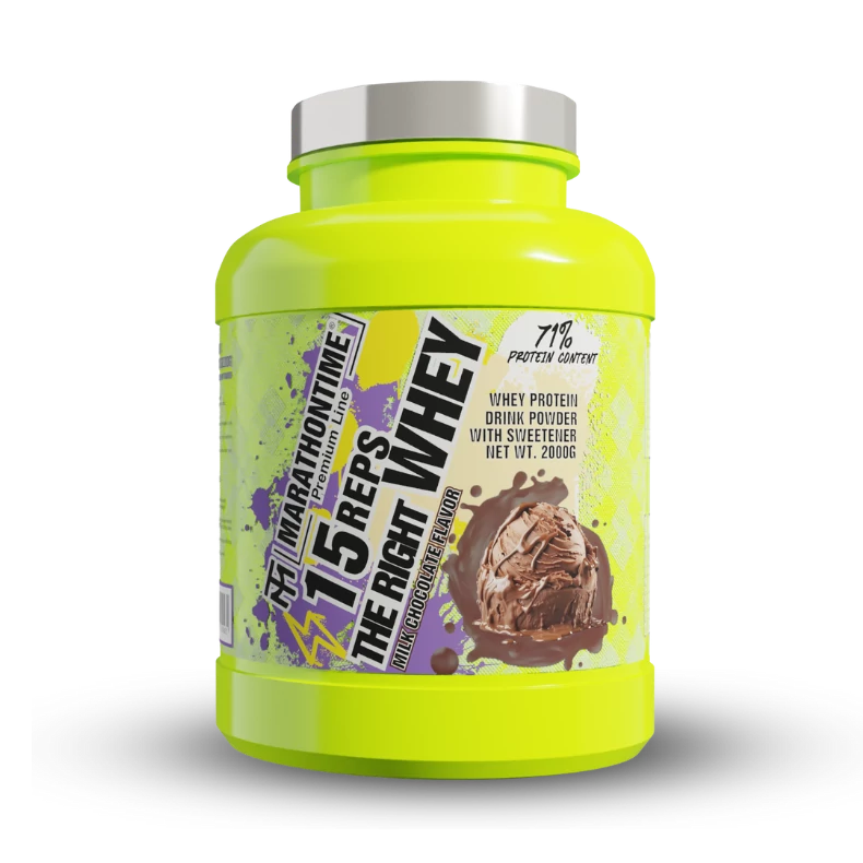 15 REPS THE RIGHT WHEY protein concentrate - 2000g with gift neon shaker - Milk chocolate