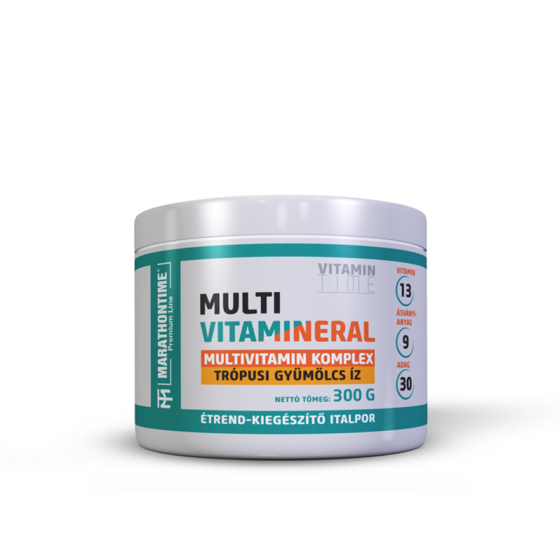 Multivitamin italpor 13 vitaminnal, 10 ásványi anyaggal,  Steviával 2 ízben