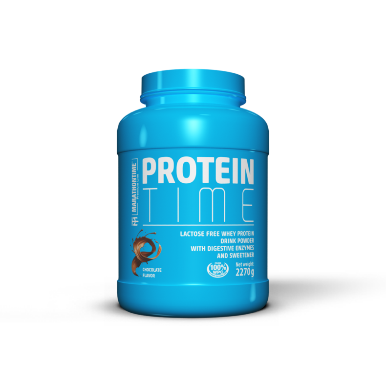 Protein Time Laktózmentes 2270g Csokoládé íz  új formula étrend-kiegészítő Marathontime prémium minőség