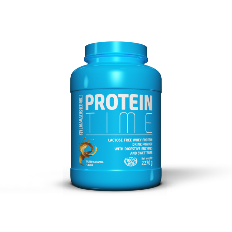 Protein Time Laktózmentes 2270g Sós Karamell íz  új formula étrend-kiegészítő Marathontime prémium minőség
