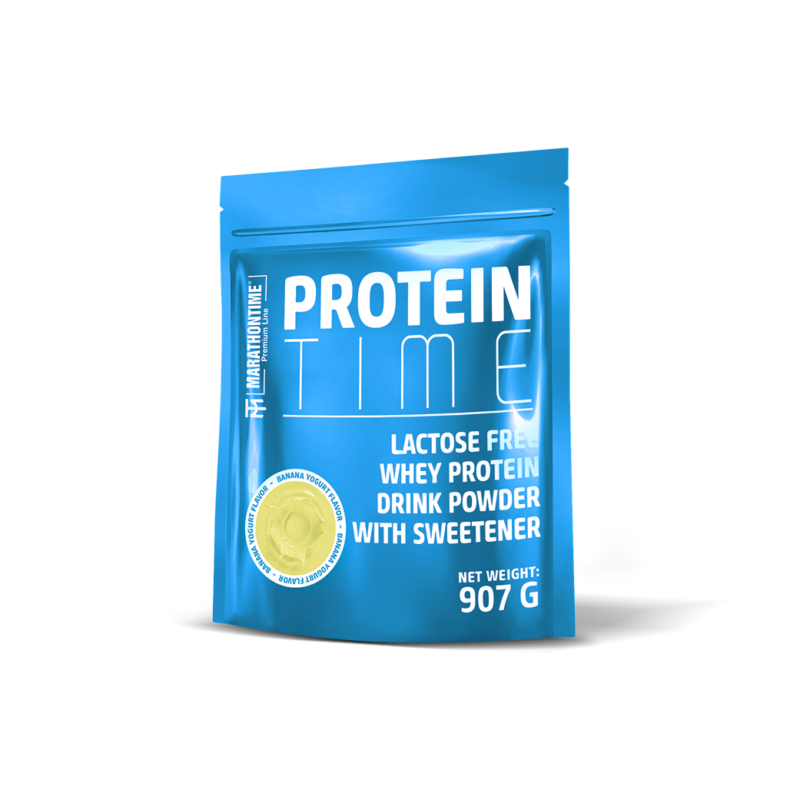 Protein Time Laktózmentes 907g Banán-yoghurt íz  új formula étrend-kiegészítő Marathontime prémium minőség