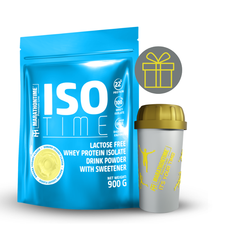 Iso Time Banán yoghurt  900g Laktózmentes  új formula étrend-kiegészítő Marathontime prémium minőség