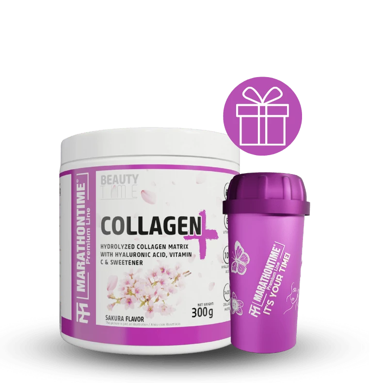 Collagen Plus 300g Sakura íz  új formula étrend-kiegészítő Marathontime prémium minőség