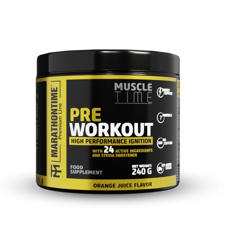 Pre Workout edzés előtti energizáló Steviával és 24 értékes összetevővel - Narancslé ízben