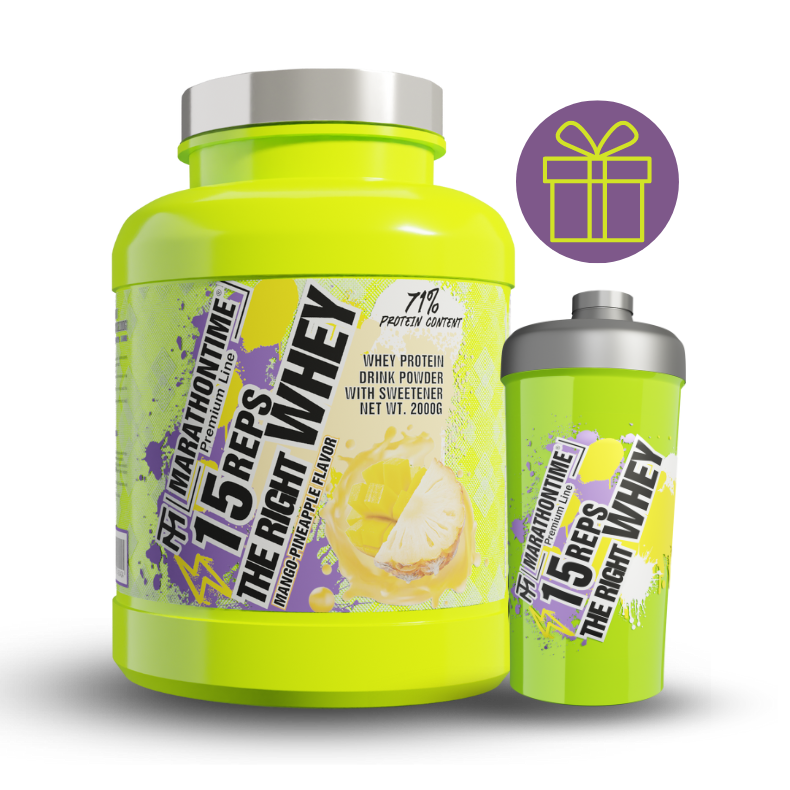 15 REPS THE RIGHT WHEY protein concentrate - 2000g  with GIFT neon shaker - in 3 flavors