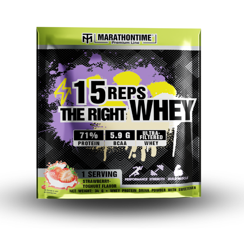 15 REPS THE RIGHT WHEY protein concentrate - 34g Strawberry Yogurt