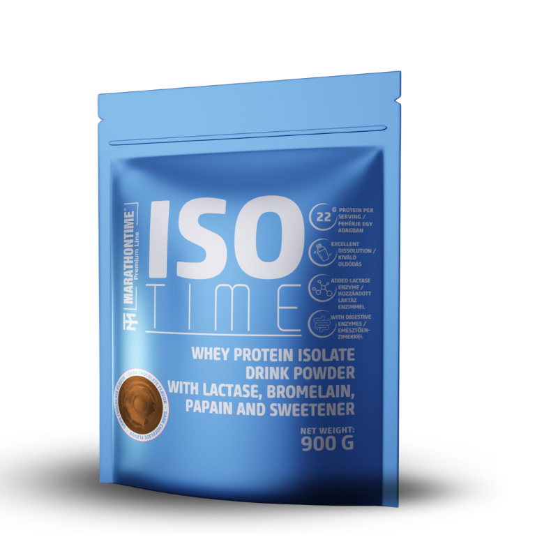 Iso Time Étcsokoládé fehérjeizolátum Laktázenzimmel Dúsítva 900g