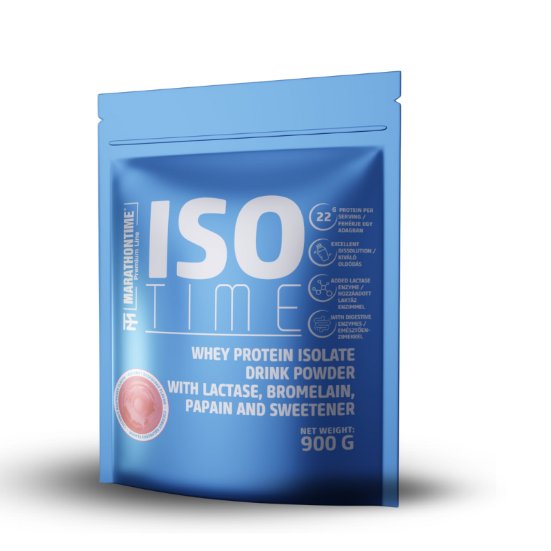 Az Iso Time Laktázenzimmel Dúsított Izolátum Málna Kókusz 900g
