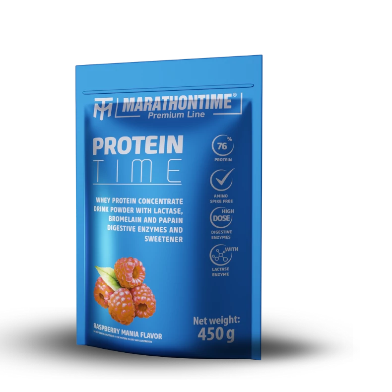 Protein Time with Lactase Enzyme Enriched Protein Raspberry Mania Flavor 450g