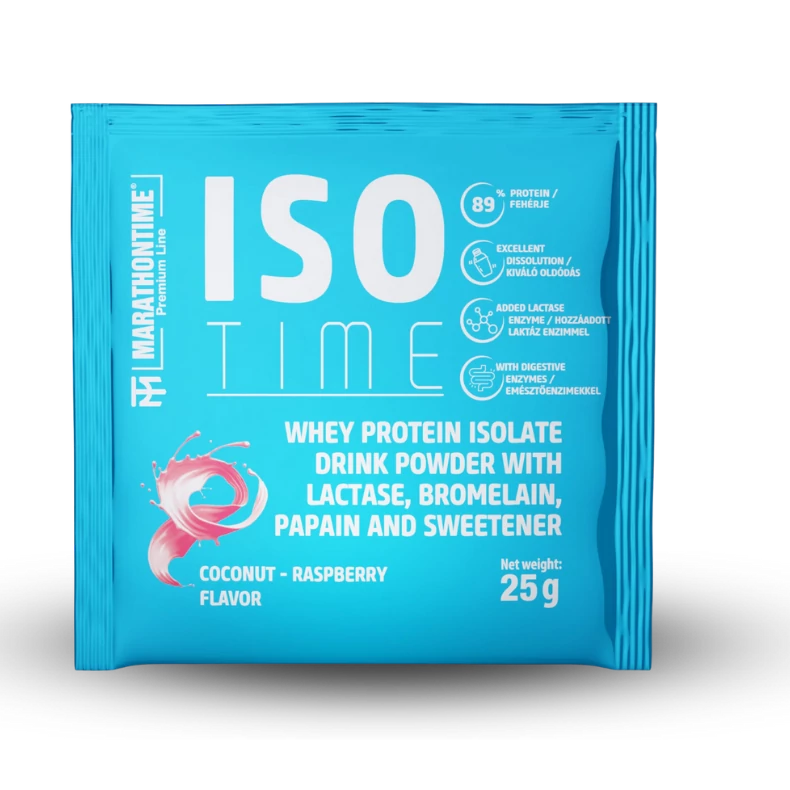 Iso Time Raspberry Coconut protein isolate Enriched with lactase enzyme 25g
