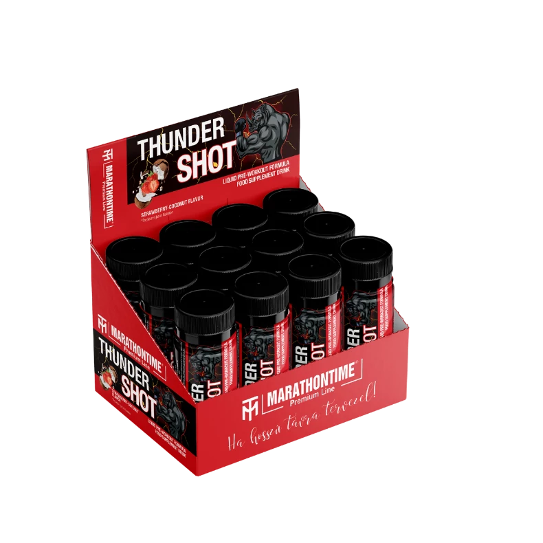 12 pcs. Thunder Pre-workout energizing SHOT, Strawberry-Coconut flavor